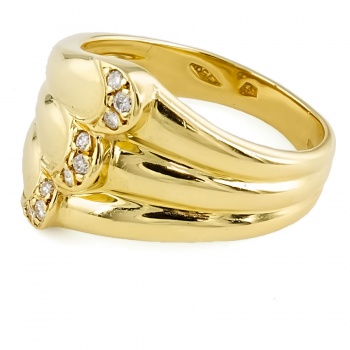 18ct Gold Diamond Ring Size M